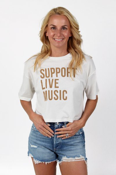 White Support Live Music Tee, e.Allen, Nashville, Franklin, Murfreesboro