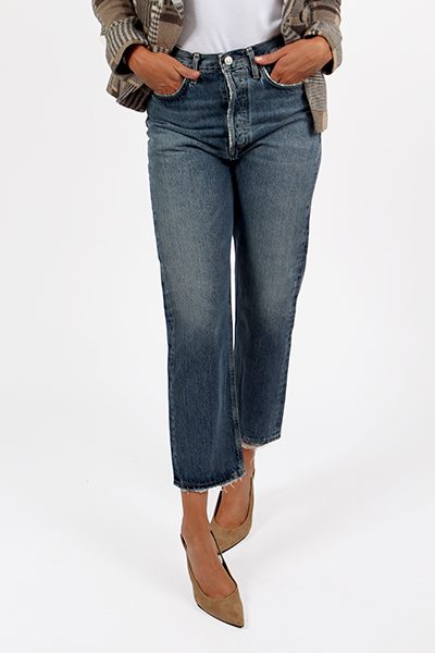 agolde 90's crop mid rise loose straight jeans