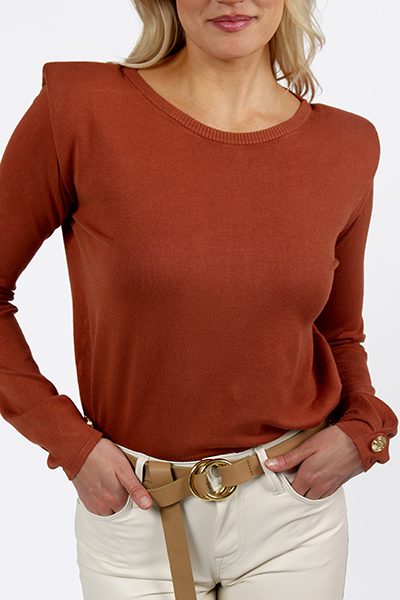 Copper Shoulder Pad Sweater