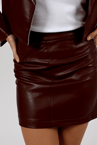 Crolenda PU Mini Skirt