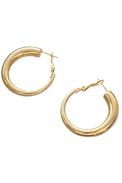 Retro Hoop Earrings - Gold