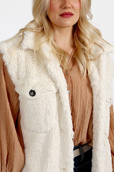 Faux Fur Cream Coat