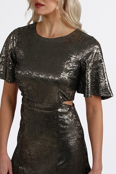 Alara Metallic Cut Out Mini Dress