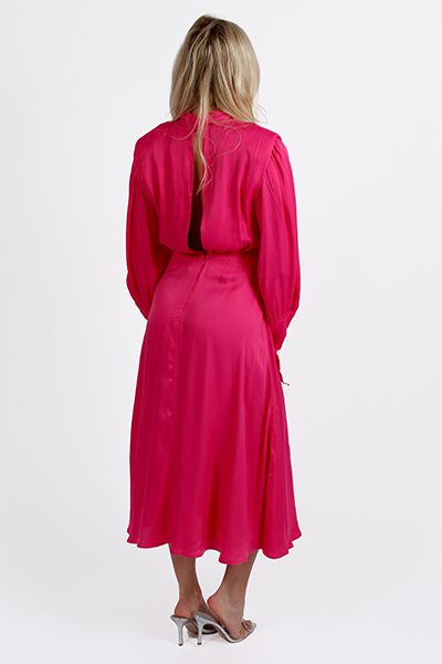 Pink Shoulderpads Maxi Dress