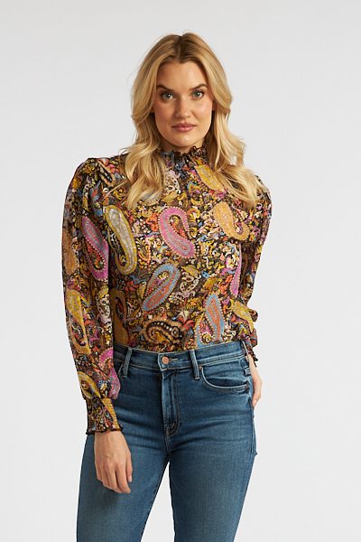 Paisley Party Smock Blouse